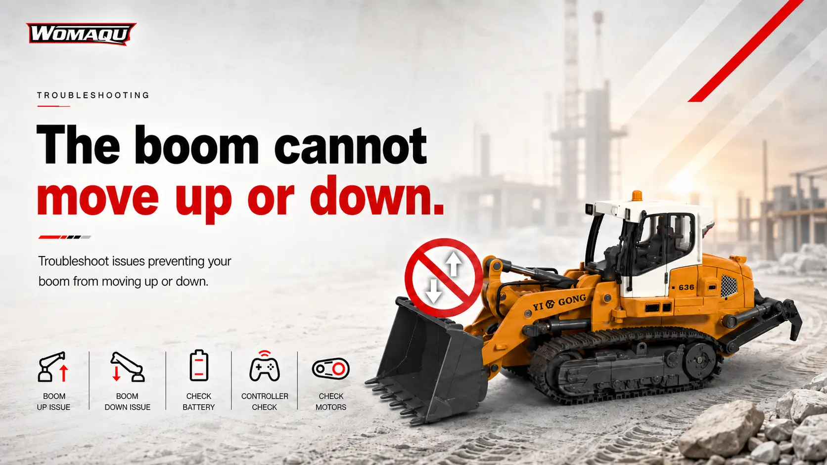 Replace the boom gearbox.