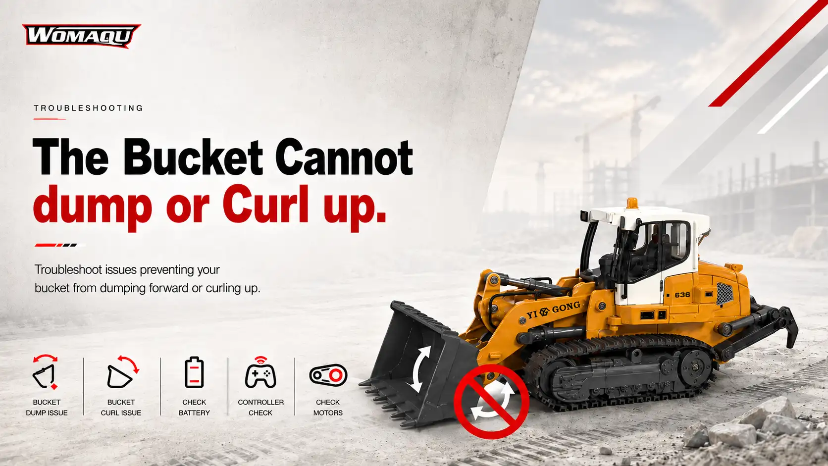 Replace the bucket drive gearbox.